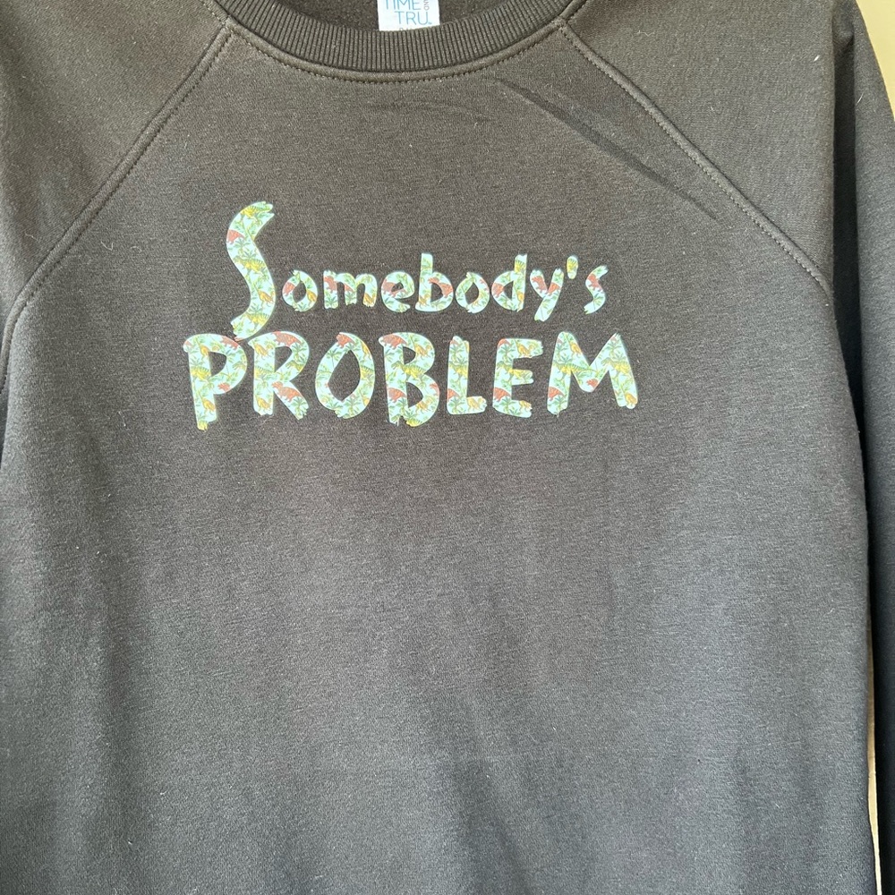 “Somebody’s Problem “ dinosaur HTV adult small black sweatshirt